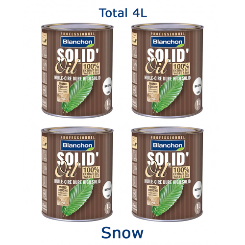Blanchon SOLID'OIL 4 ltr (four 1 ltr cans) SNOW 04402816 (BL)